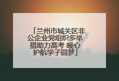 兰州市城关区非公企业党组织多举措助力高考 暖心护航学子圆梦