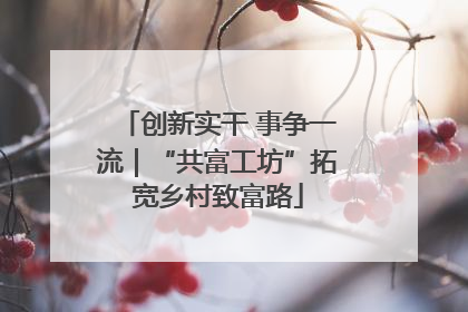 创新实干 事争一流｜“共富工坊”拓宽乡村致富路