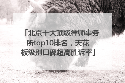 北京十大顶级律师事务所top10排名，天花板级别口碑超高胜诉率