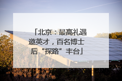 北京：最高礼遇邀英才，百名博士后“探路”丰台
