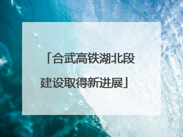 合武高铁湖北段建设取得新进展