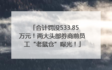 合计罚没533.85万元！两大头部券商前员工“老鼠仓”曝光！