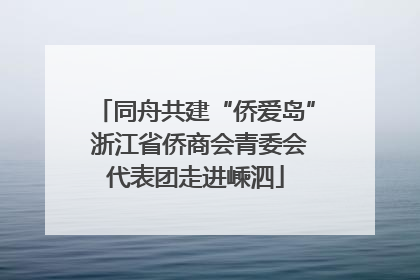 同舟共建“侨爱岛” 浙江省侨商会青委会代表团走进嵊泗