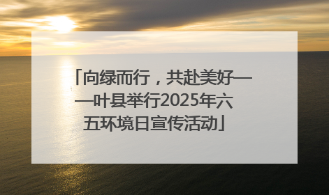 向绿而行，共赴美好——叶县举行2025年六五环境日宣传活动