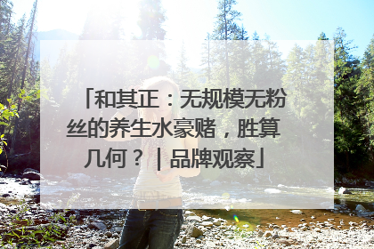 和其正：无规模无粉丝的养生水豪赌，胜算几何？｜品牌观察