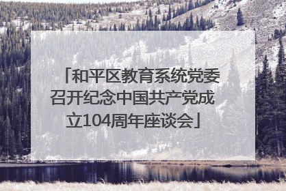 和平区教育系统党委召开纪念中国共产党成立104周年座谈会