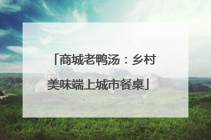 商城老鸭汤：乡村美味端上城市餐桌
