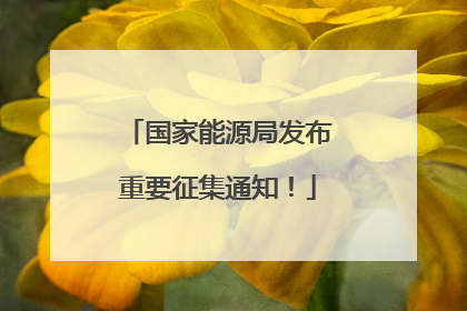 国家能源局发布重要征集通知！