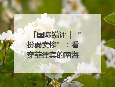 国际锐评｜“扮弱卖惨”：看穿菲律宾的南海讹诈策略