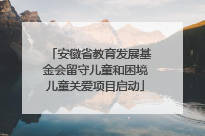 安徽省教育发展基金会留守儿童和困境儿童关爱项目启动