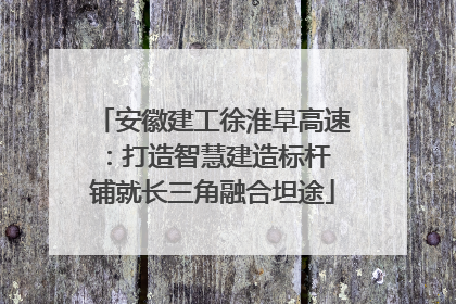 安徽建工徐淮阜高速：打造智慧建造标杆 铺就长三角融合坦途