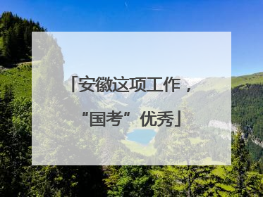 安徽这项工作，“国考”优秀