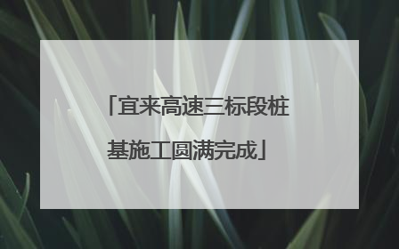 宜来高速三标段桩基施工圆满完成