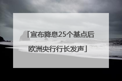 宣布降息25个基点后 欧洲央行行长发声