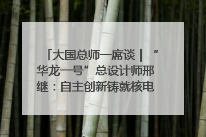 大国总师一席谈｜“华龙一号”总设计师邢继：自主创新铸就核电“国家名片”