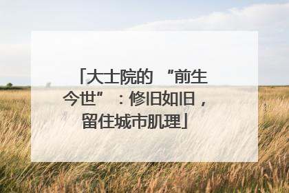 大士院的 “前生今世”：修旧如旧，留住城市肌理