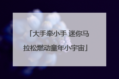 大手牵小手 迷你马拉松燃动童年小宇宙