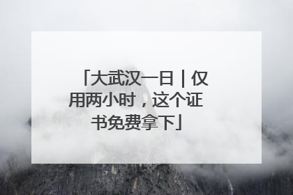 大武汉一日｜仅用两小时，这个证书免费拿下