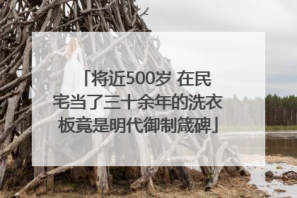 将近500岁 在民宅当了三十余年的洗衣板竟是明代御制箴碑