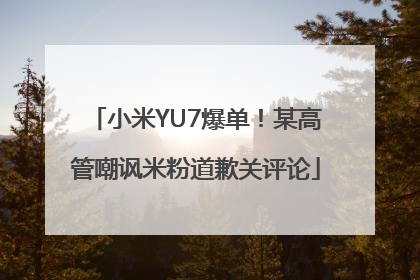 小米YU7爆单！某高管嘲讽米粉道歉关评论