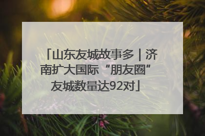 山东友城故事多｜济南扩大国际“朋友圈”友城数量达92对