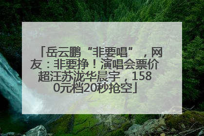 岳云鹏“非要唱”，网友：非要挣！演唱会票价超汪苏泷华晨宇，1580元档20秒抢空
