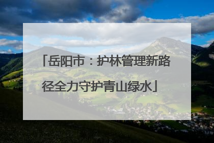 岳阳市：护林管理新路径全力守护青山绿水