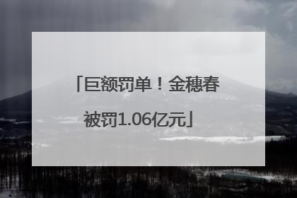 巨额罚单！金穗春被罚1.06亿元