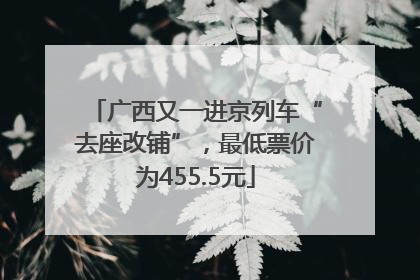 广西又一进京列车“去座改铺”，最低票价为455.5元