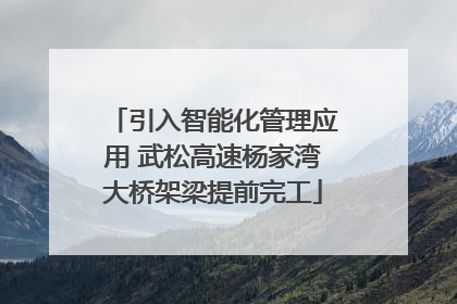 引入智能化管理应用 武松高速杨家湾大桥架梁提前完工