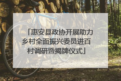 惠安县政协开展助力乡村全面振兴委员进百村调研暨揭牌仪式