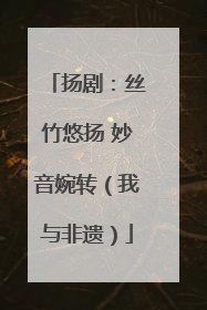 扬剧：丝竹悠扬 妙音婉转（我与非遗）