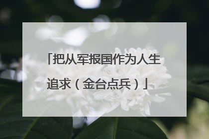 把从军报国作为人生追求（金台点兵）