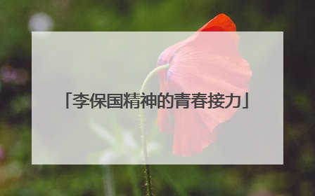 李保国精神的青春接力
