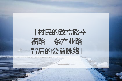 村民的致富路幸福路 一条产业路背后的公益脉络