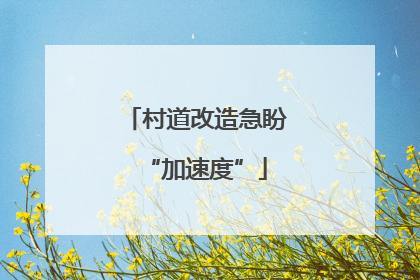 村道改造急盼“加速度”