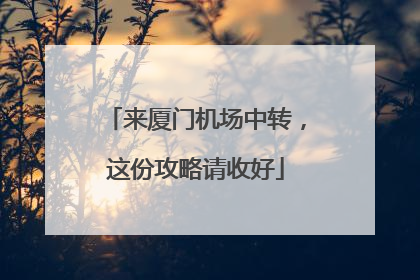 来厦门机场中转，这份攻略请收好