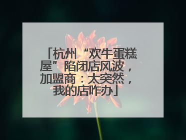 杭州“欢牛蛋糕屋”陷闭店风波，加盟商：太突然，我的店咋办