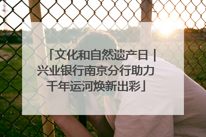 文化和自然遗产日｜兴业银行南京分行助力千年运河焕新出彩