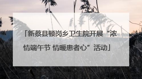 新蔡县顿岗乡卫生院开展“浓情端午节 情暖患者心”活动