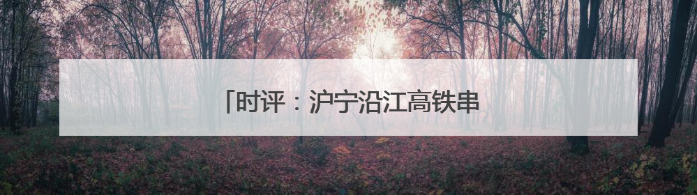 时评：沪宁沿江高铁串起长三角时空新版图
