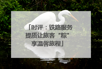 时评：铁路服务提质让旅客“粽”享温馨旅程