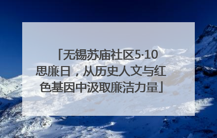 无锡苏庙社区5·10思廉日，从历史人文与红色基因中汲取廉洁力量
