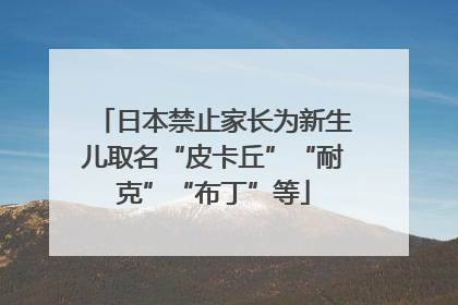 日本禁止家长为新生儿取名“皮卡丘”“耐克”“布丁”等