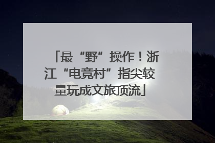 最“野”操作！浙江“电竞村”指尖较量玩成文旅顶流