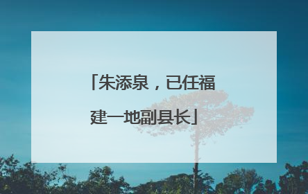 朱添泉，已任福建一地副县长