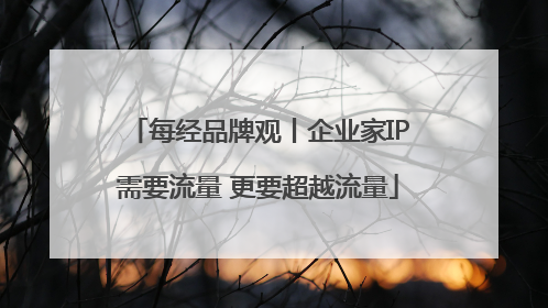 每经品牌观丨企业家IP需要流量 更要超越流量