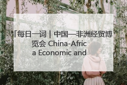每日一词｜中国—非洲经贸博览会 China-Africa Economic and Trade Expo