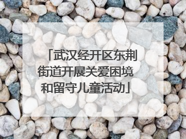 武汉经开区东荆街道开展关爱困境和留守儿童活动