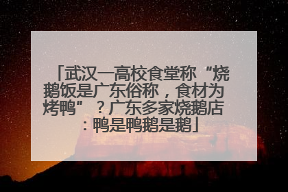 武汉一高校食堂称“烧鹅饭是广东俗称，食材为烤鸭”？广东多家烧鹅店：鸭是鸭鹅是鹅